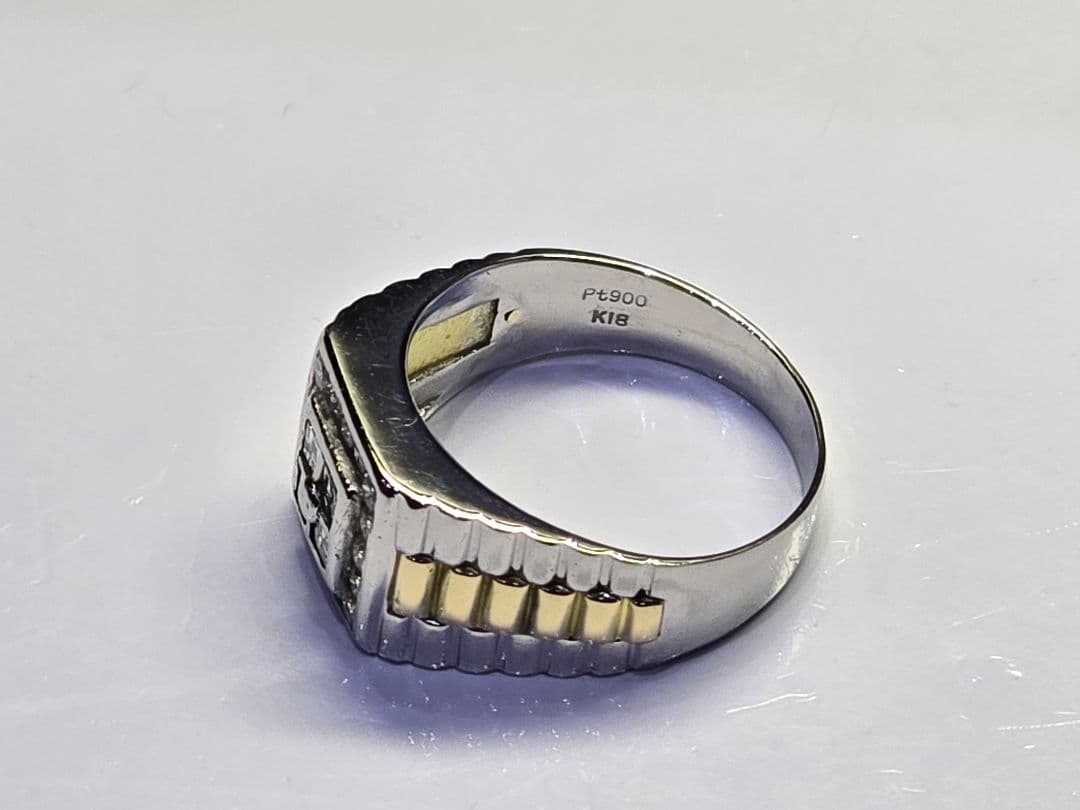 41550207mD0.68ctプラチナPt900/K18 9.1g17号