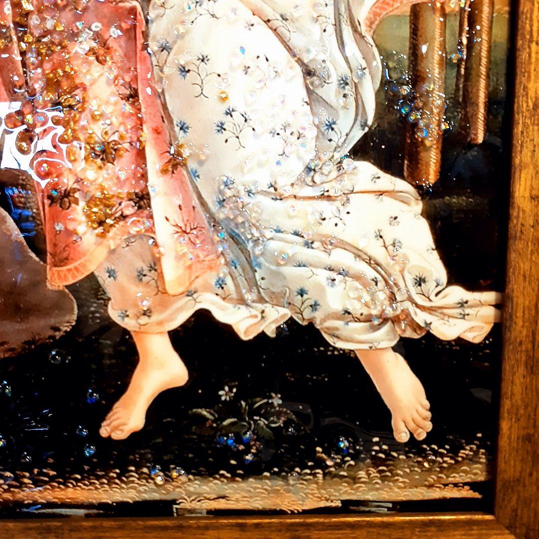 輸入雑貨　天然水晶石　ボッティチェリ作　『ヴィーナス誕生』　クリスタルアート