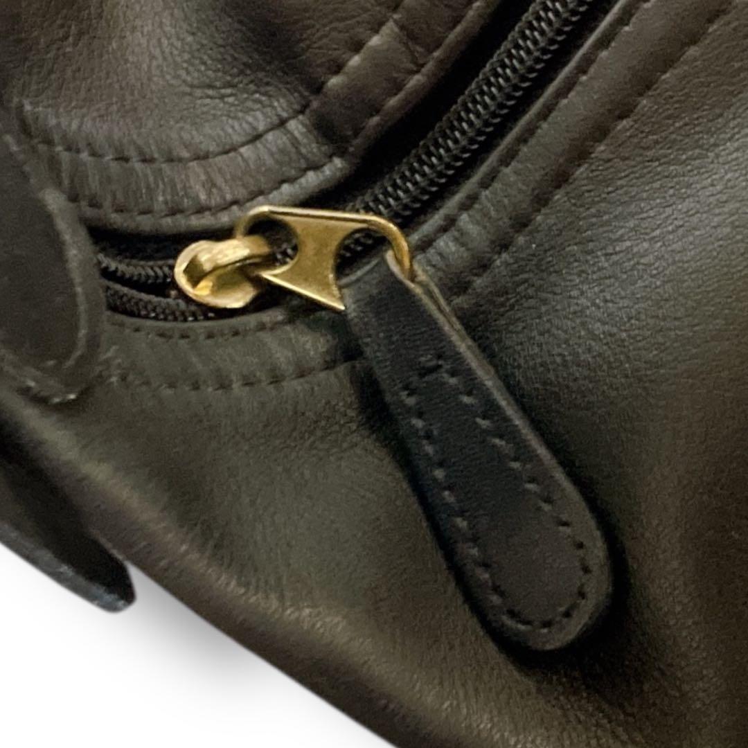 オールドコーチ 良品 ヴィンテージ レザー アクセサリーポーチ ダークブラウン