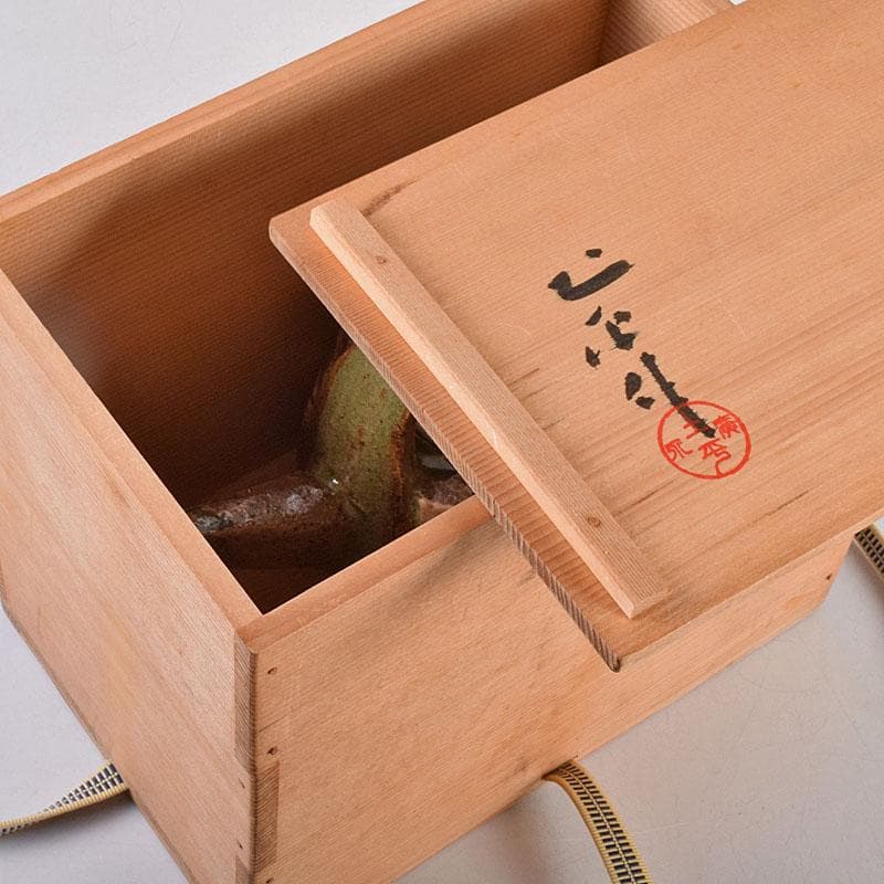 廣永窯 坪島土平作 金彩色絵 提酒器 共布共箱 D