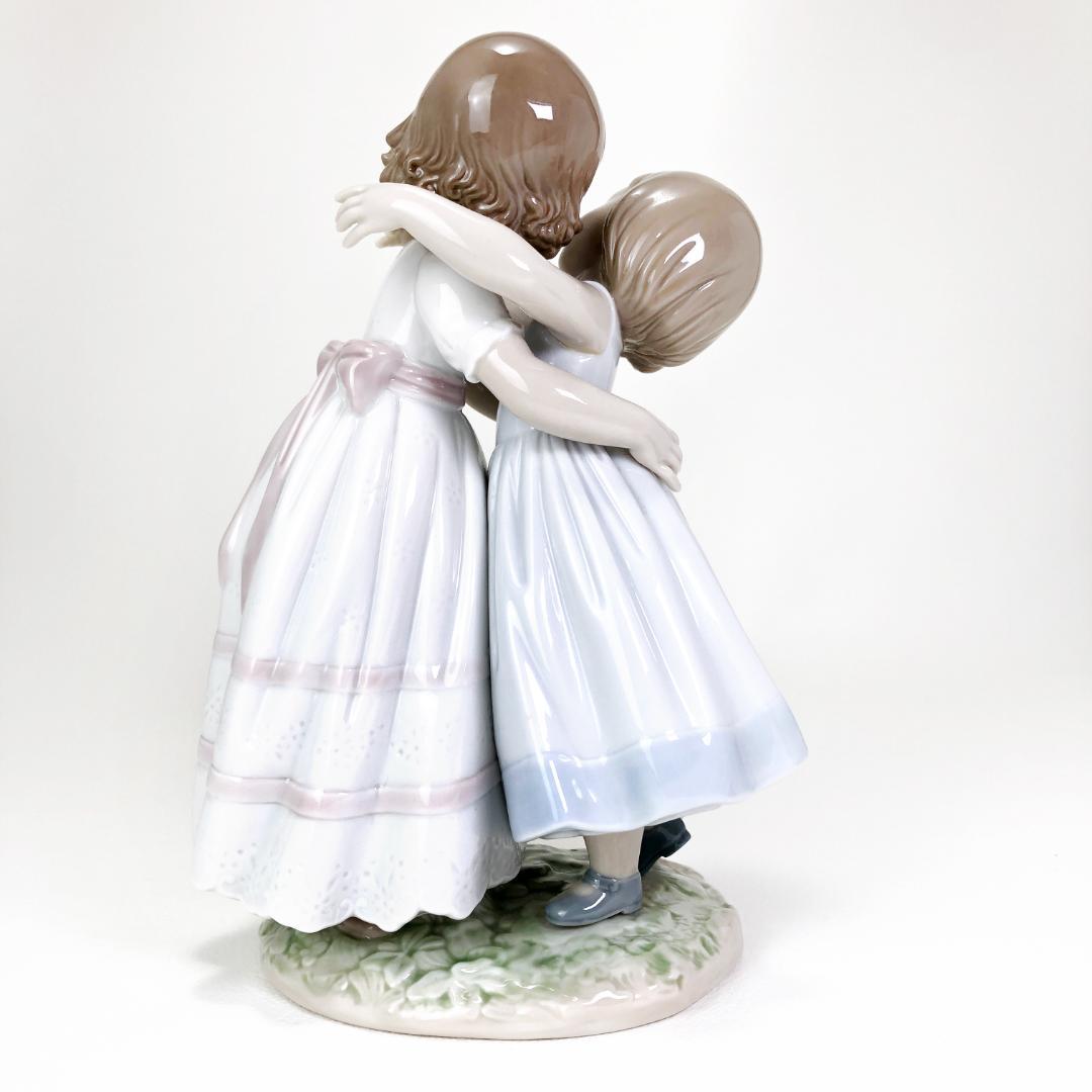 【美品】リヤドロ／仲良しのごあいさつ／ポーセリン置物／2003年