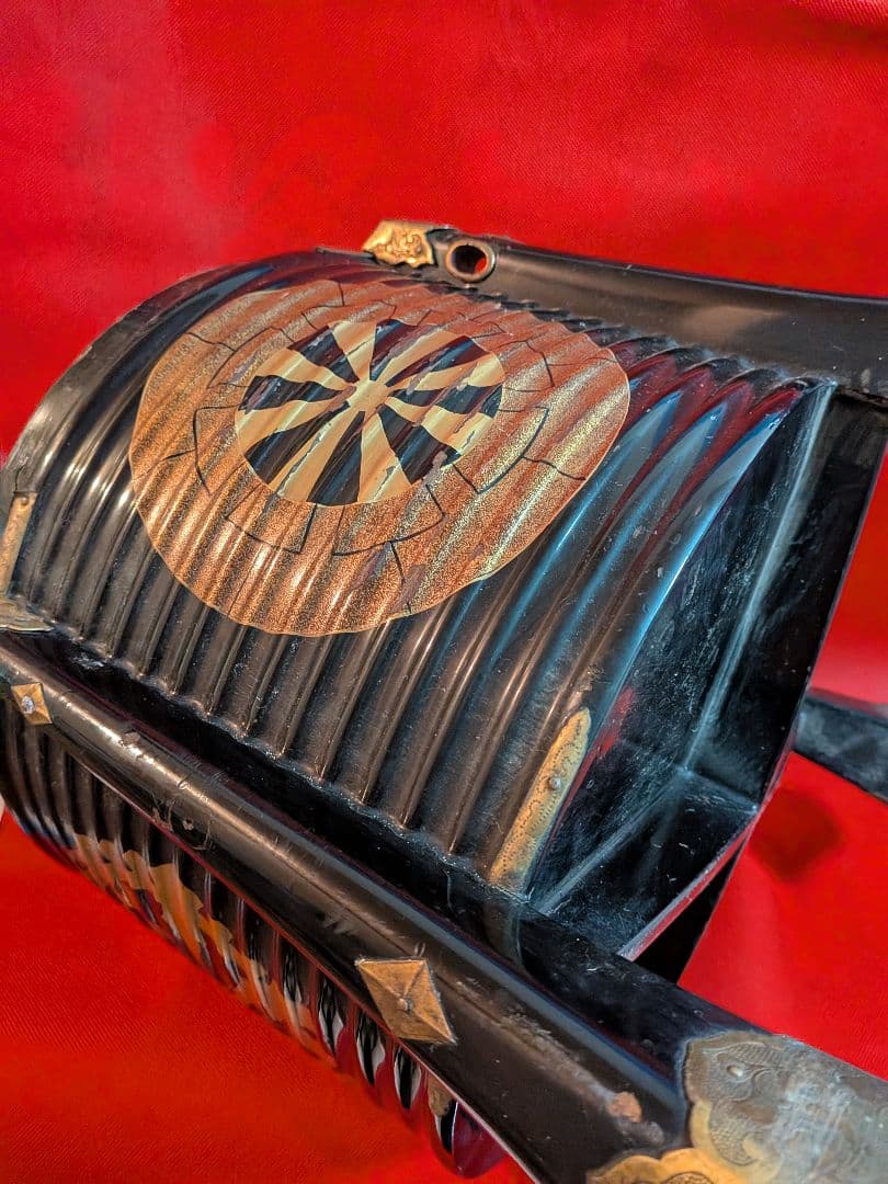 江戸時代大名道具黒漆塗り源氏車金御家紋入公家大名上級