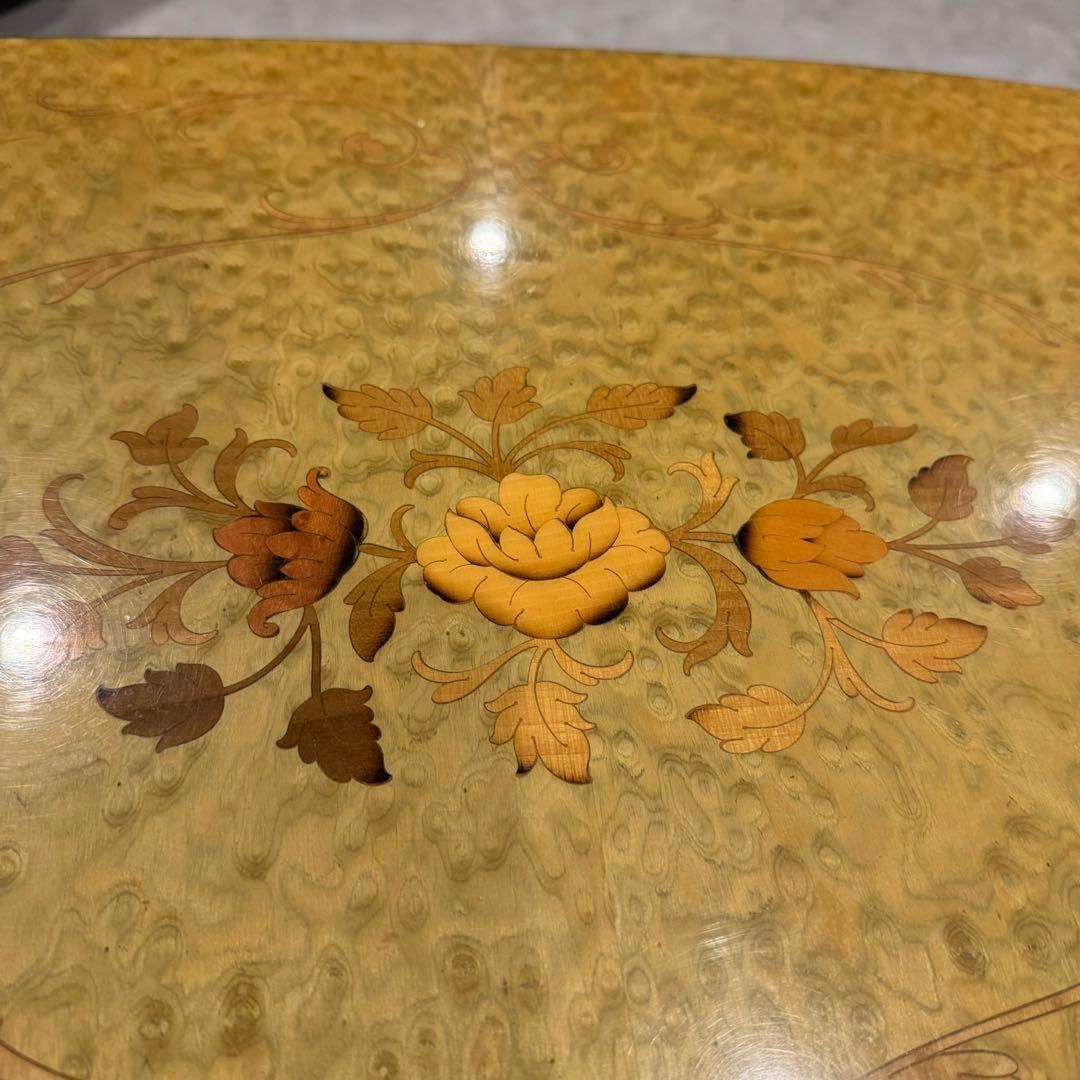 イタリア製】ボタニカル柄 ローテーブル サイドテーブル 花柄