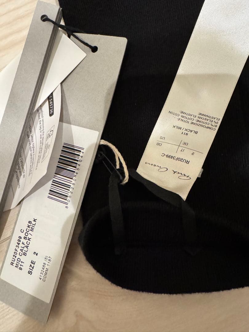 新品 Rick Owens ロングソックス 黒 サイズ2 リックオウエンス