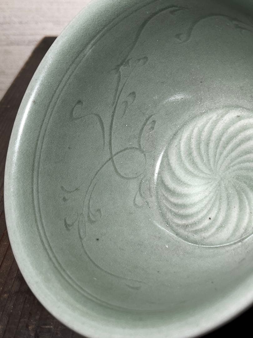 明　龍泉窯　青磁茶碗　七官青磁　明時代