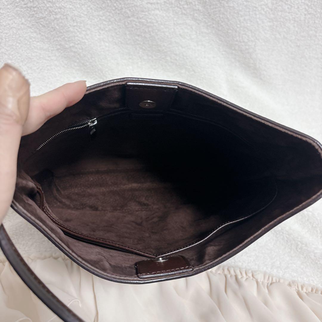 【美品】HIROFU ブラウン レザー ショルダーバッグ