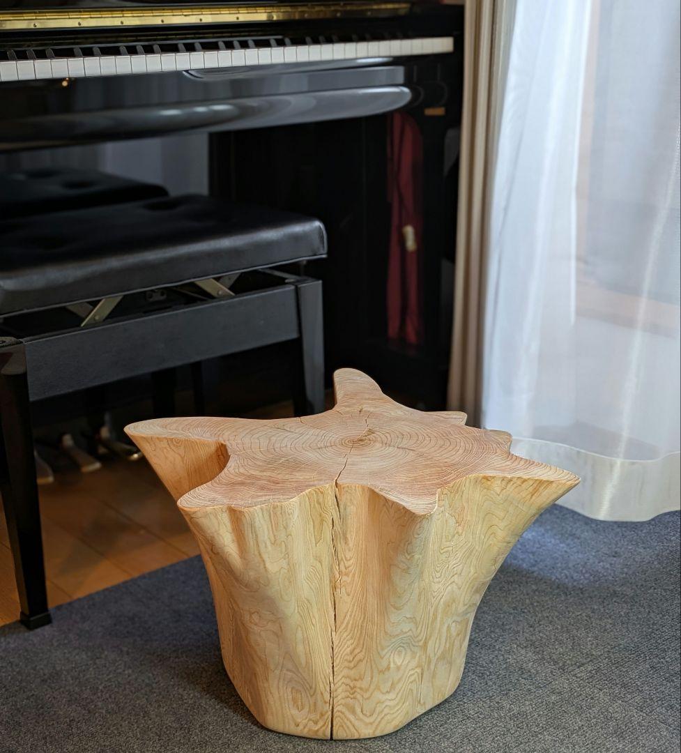 檜　切り株　丸太　椅子　スツール　 テーブル　高さ約31.5㎝