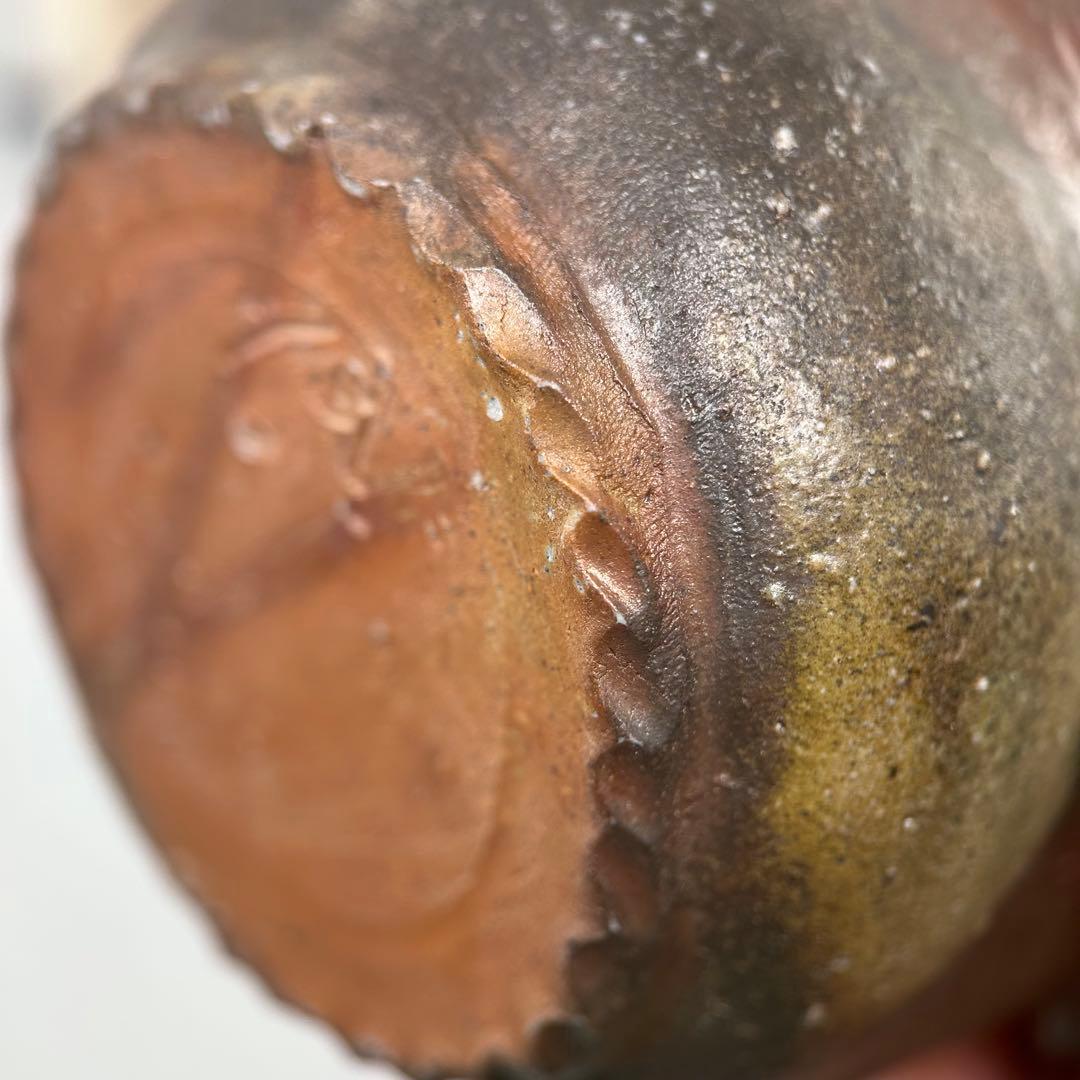 D佐藤苔助 備前焼宝瓶 三方手捻り人気作者 急須 共箱 共布 茶注 煎茶 茶道具