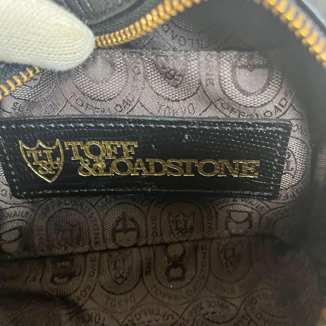 【美品】トフアンドロードストーン　ショルダーバッグ　リザード　型押し　黒