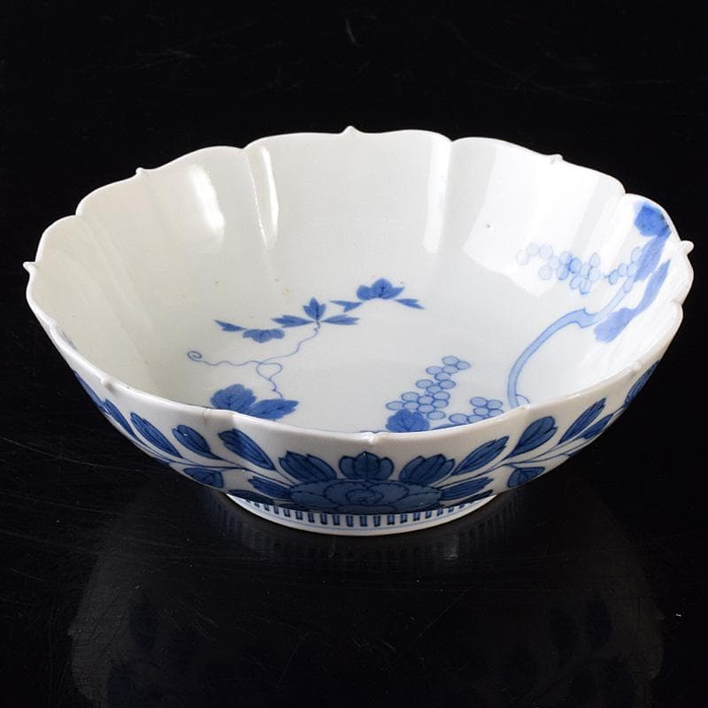 かず様専用 鍋島焼 藍鍋島 葡萄文 五寸皿 時代箱付 V