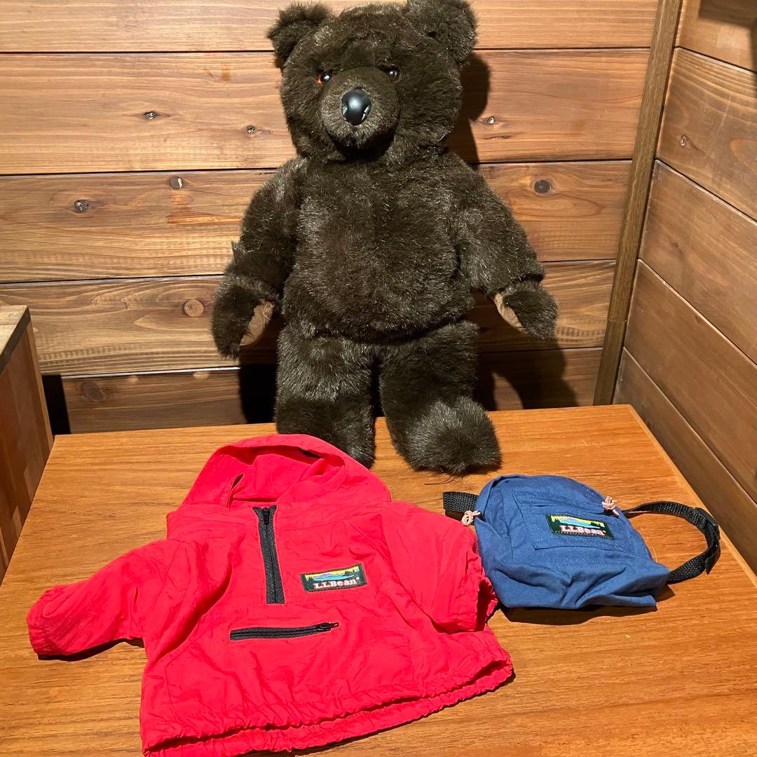 llbean teddy bear コラボ　ぬいぐるみ　アノラックパーカー　赤