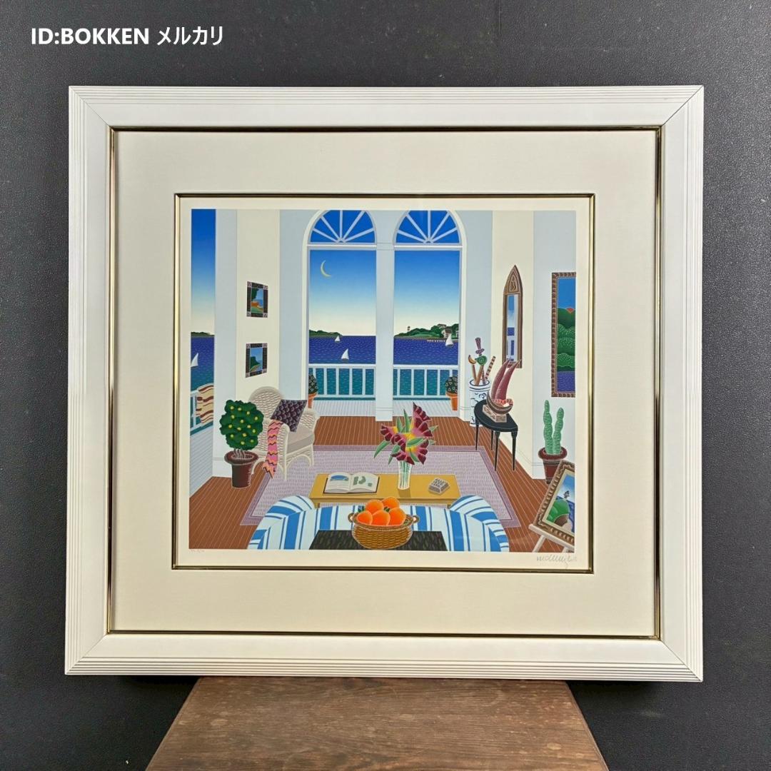 美品 トーマス・マックナイト「マダケット」シルクスクリーン サイン入 画廊シール 美品 トーマス・マックナイト「マダケット」シルクスクリーン サイン入