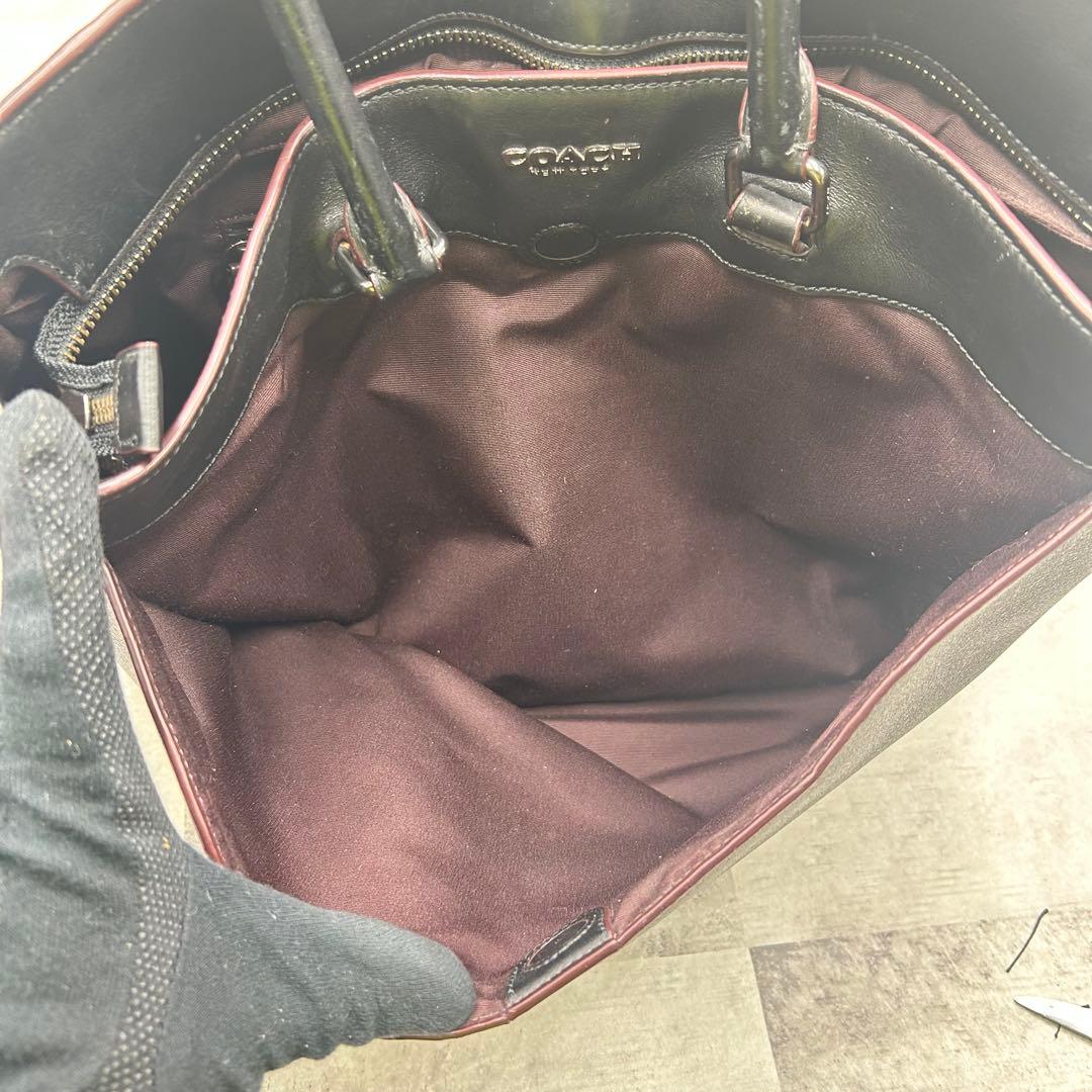 コーチ ベケット 2way ビジネス トートバッグ 革 PVC A4 ブラック