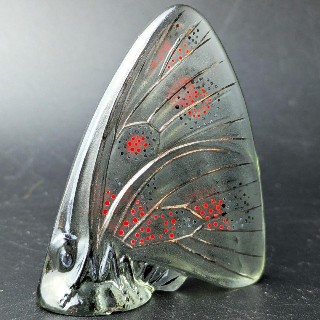 掌の美術 ラリック グレーイッシュ パピヨン蝶 オブジェ 精緻 洗練