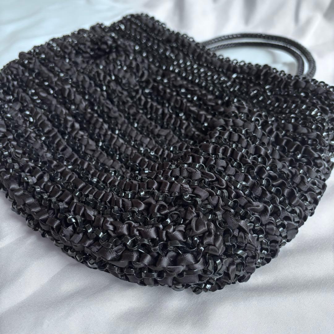 【美品】✨アンテプリマ ワイヤーバッグ　ブラック　リボン