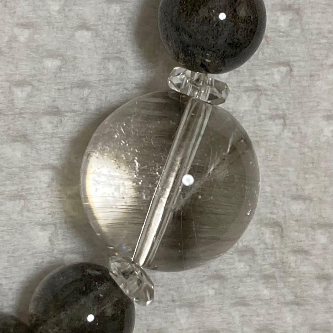 プラチナルチル×ラブラドライトのブレスレット