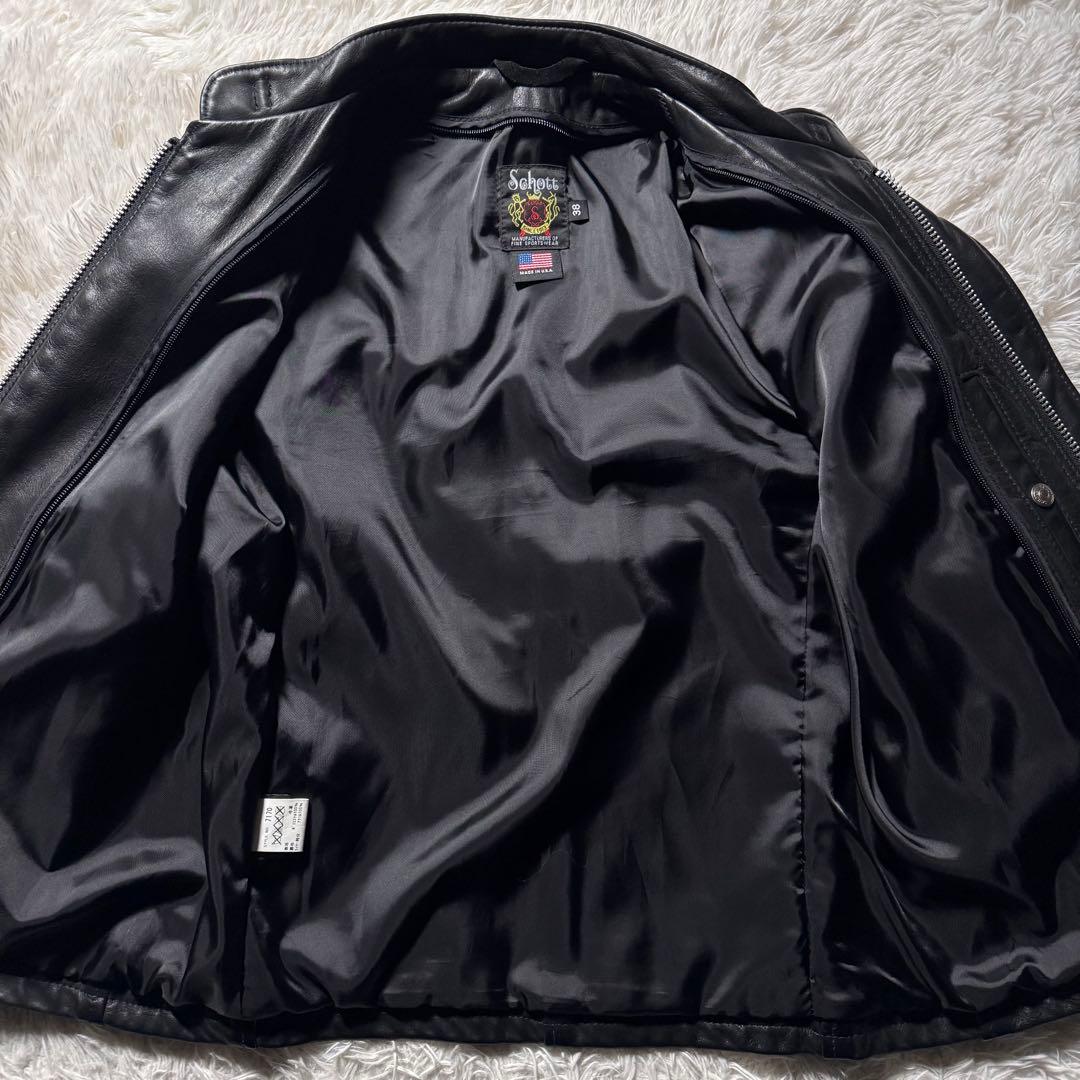 美品/激レア✨schott ライダースジャケット 147 本革 ブラック 38