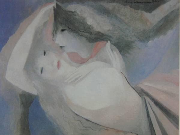 マリー ローランサン、「二人の女」、希少な画集より、新品高級額・額装付