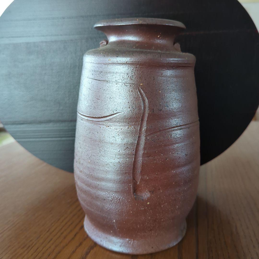 ●備前焼 花入 壺★後楽窯陶主 堀川恭平 作 〈 高22.5cm幅24.5cm〉