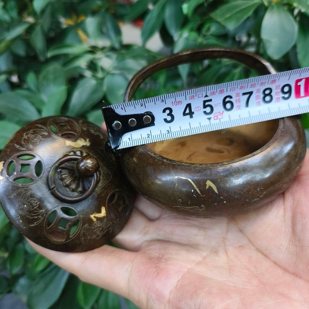 銅器 浄化空気香炉 暖手炉 禅意 香道 茶道 盤香炉 工芸品 置物