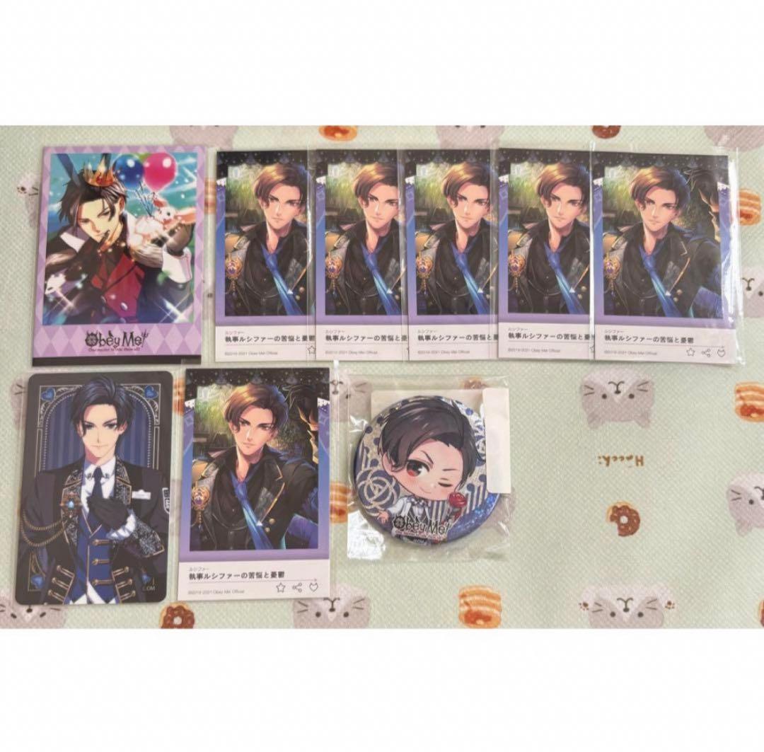 おべいみー ルシファー チェキ7枚 ボイスカード ホロ缶バッジ - メルカリ