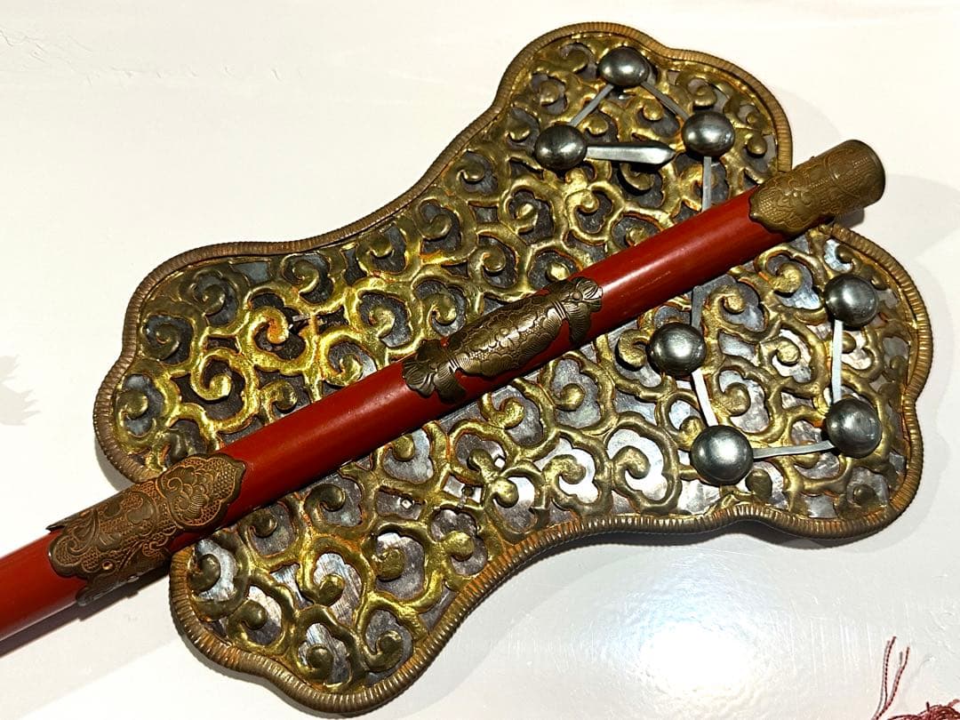 軍配団扇 時代金工 飾り金具 彫金 金属工芸