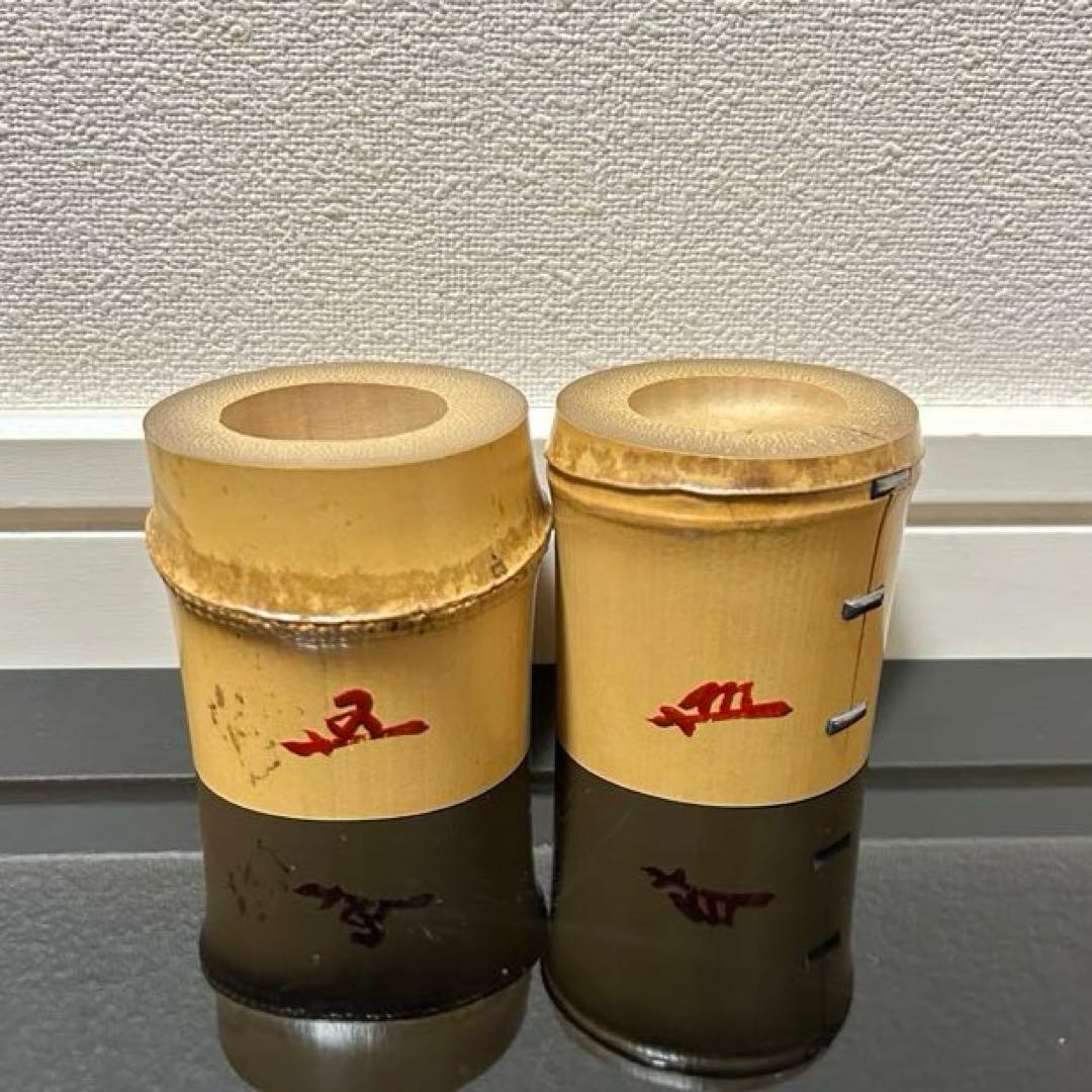 鵬雲斎竹一双蓋置 茶道具懐石茶箱坐忘斎淡々斎即中斎