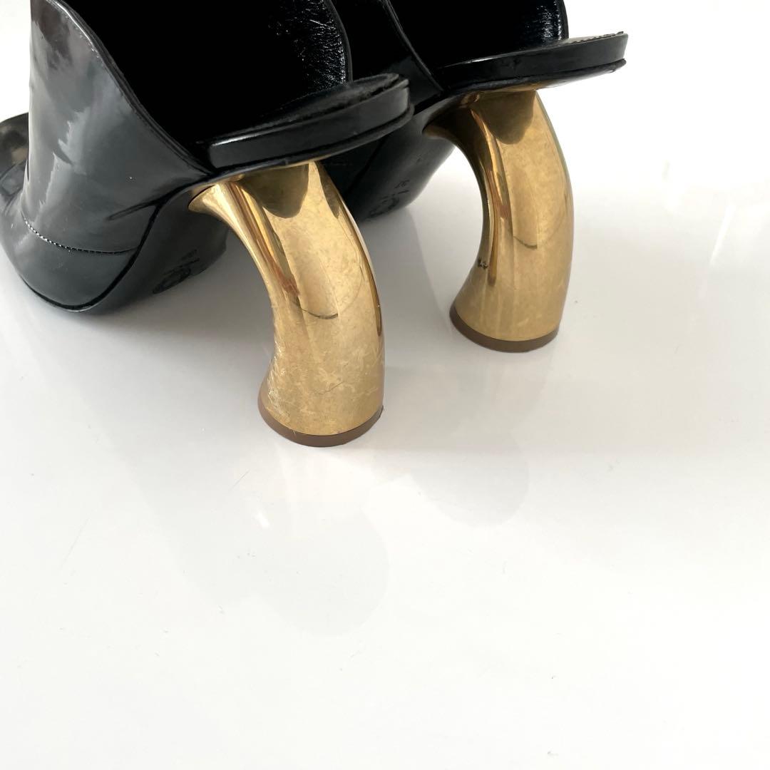 DRIES VAN NOTEN グロスレザー ミュール 24.0㎝