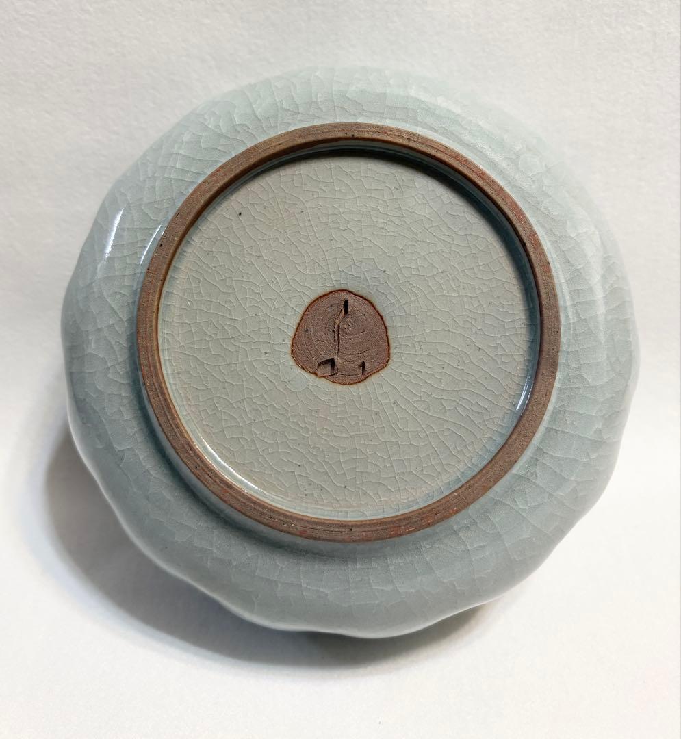 林隆一郎 青磁 鉢 菓子器 氷烈文 陶芸 木箱