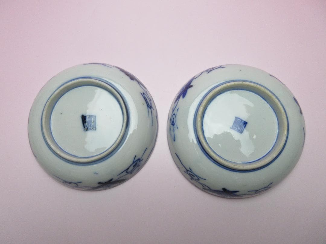 時代物 角富 花草紋 色絵 錦手 小皿 10客 MO70115