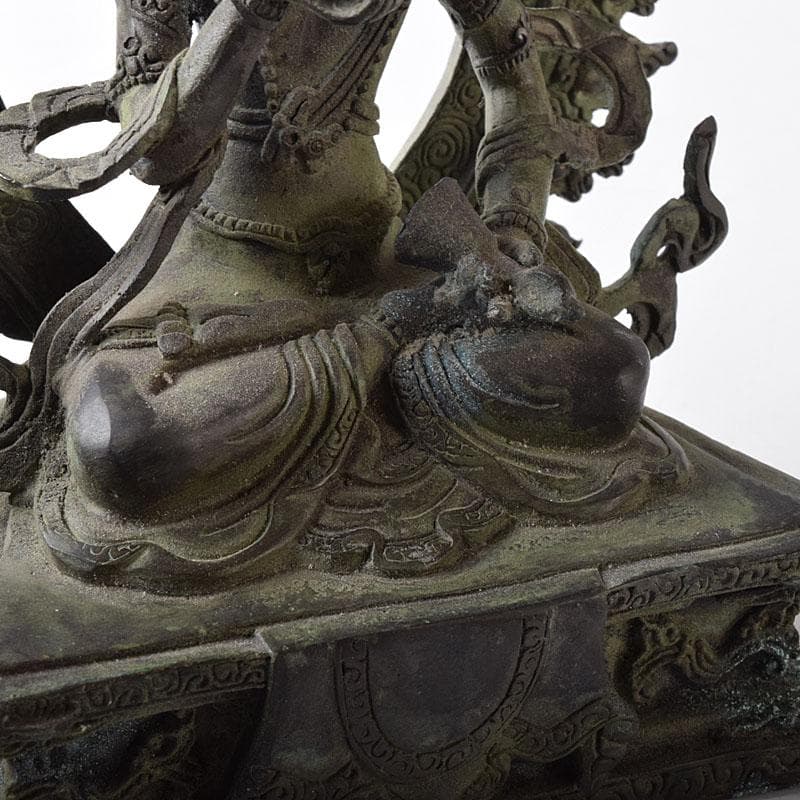 仏教美術　古銅青銅　チベット仏　仏像　置物　Ｖ　7727