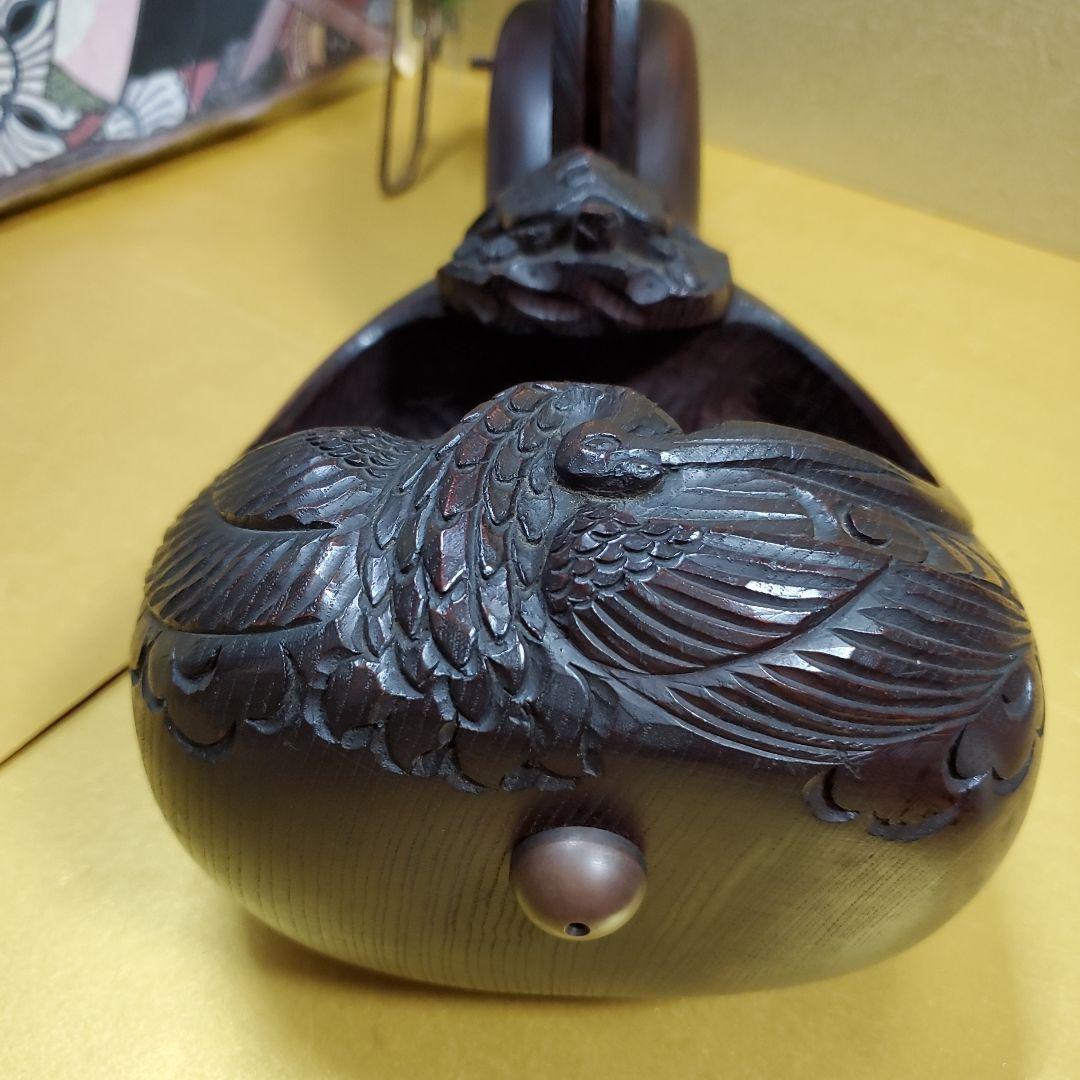 未使用保管品 至宝 東京墨壺 在銘二代目壺豊作 鶴亀