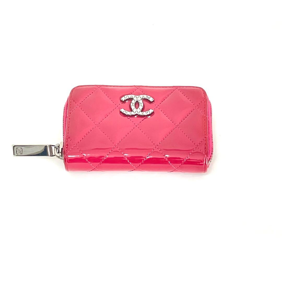 【希少 美品 正規品】CHANEL ピンク エナメル ケース 小銭入れ