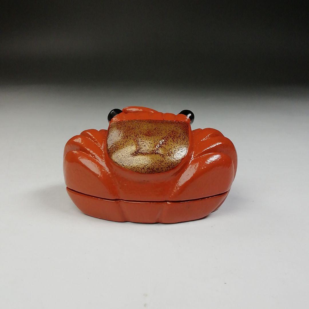 T936 香合 『蟹 香合』『山崖宗陽 作』漆塗蒔絵 共箱 茶道具