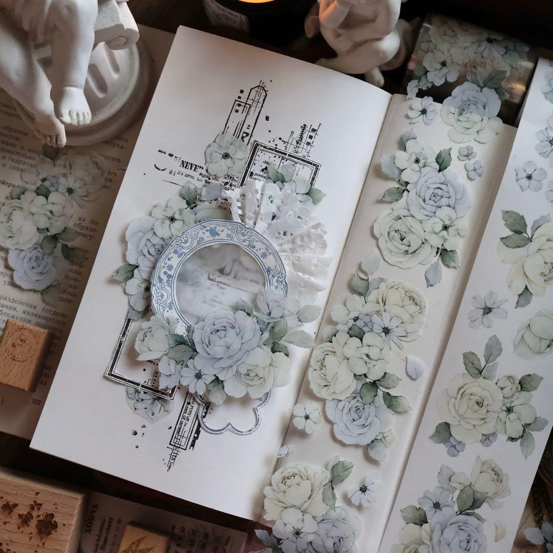 壹洱原创《语瑶-蓝色》海外マスキングテープ　マステ 【2366】