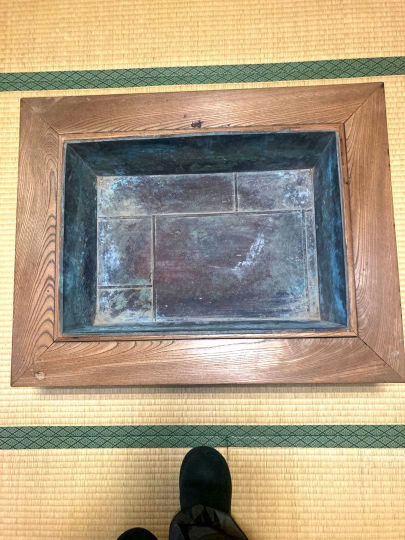 アンティーク 長火鉢 木製 銅火鉢 欅（ケヤキ） 時代家具古民具大型74