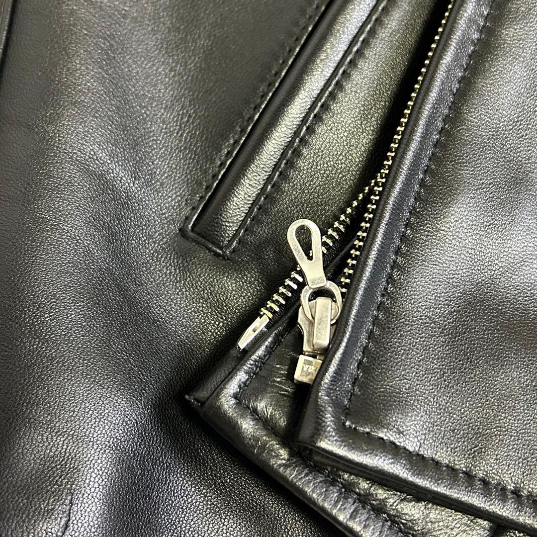 美品】25AW ユナイテッドアローズ シープレザー ジップ ブルゾン 黒 XL