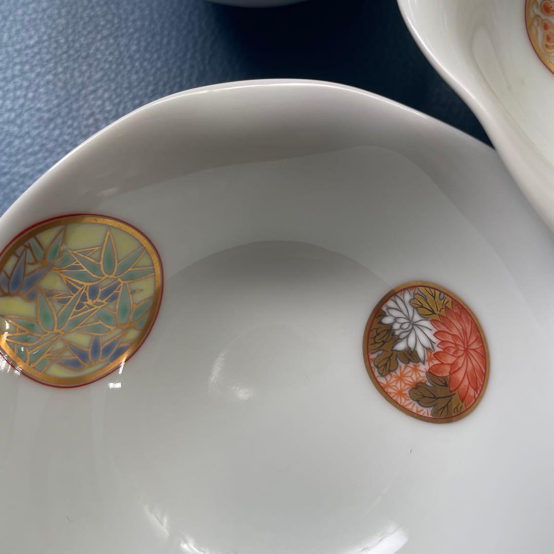 オールド香蘭社 花瓶 老松 手描き+深川製磁 寿赤絵 小鉢五脚 2026年