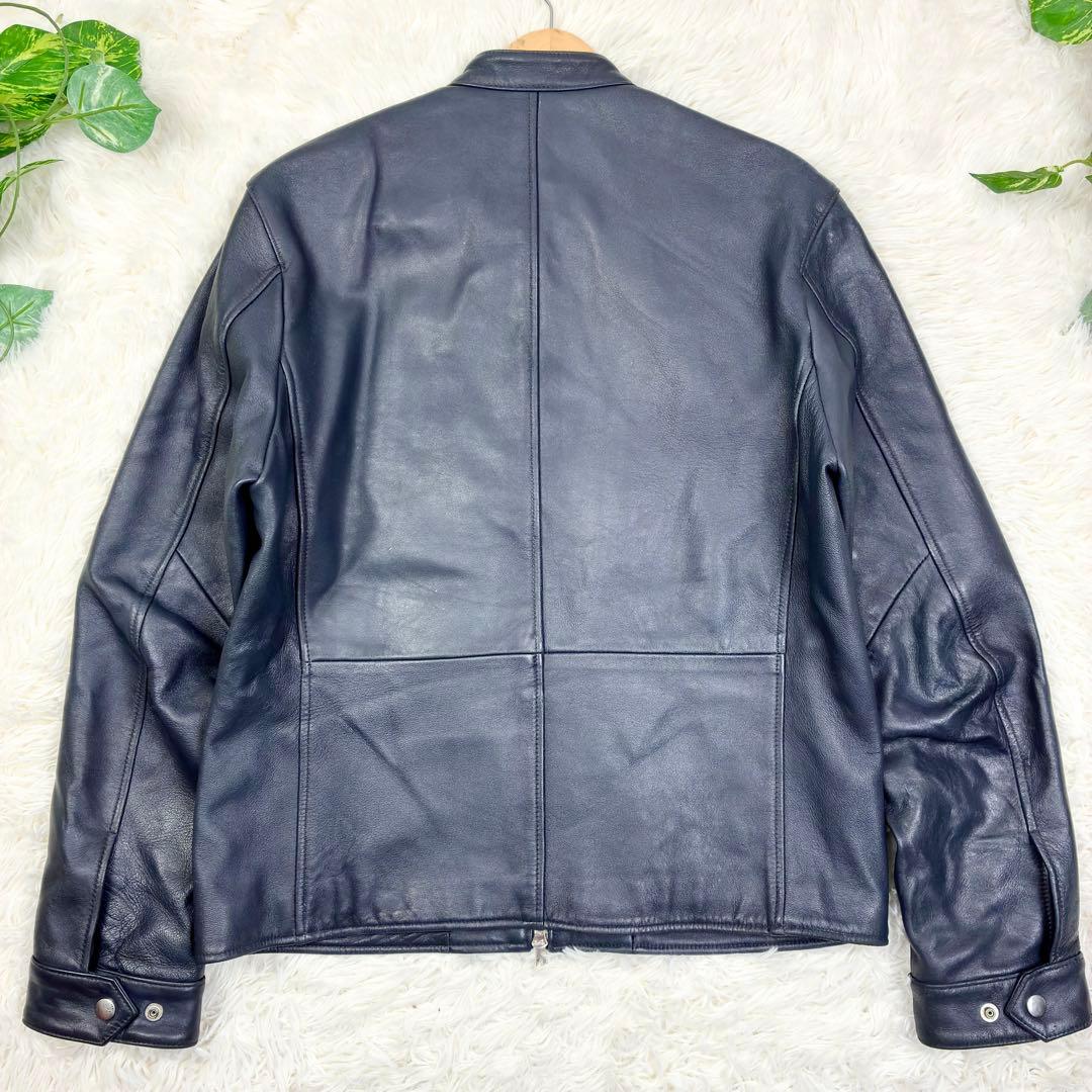 コムサイズム ラムレザー 羊革 シングルライダース レザージャケット