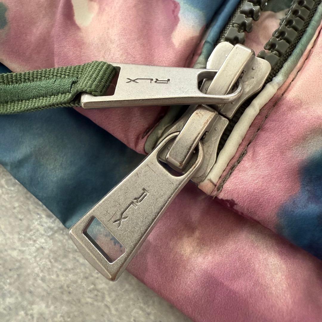 美品 RLX RALPH LAUREN ポロ ゴルフ 中綿ベスト 総柄 水彩