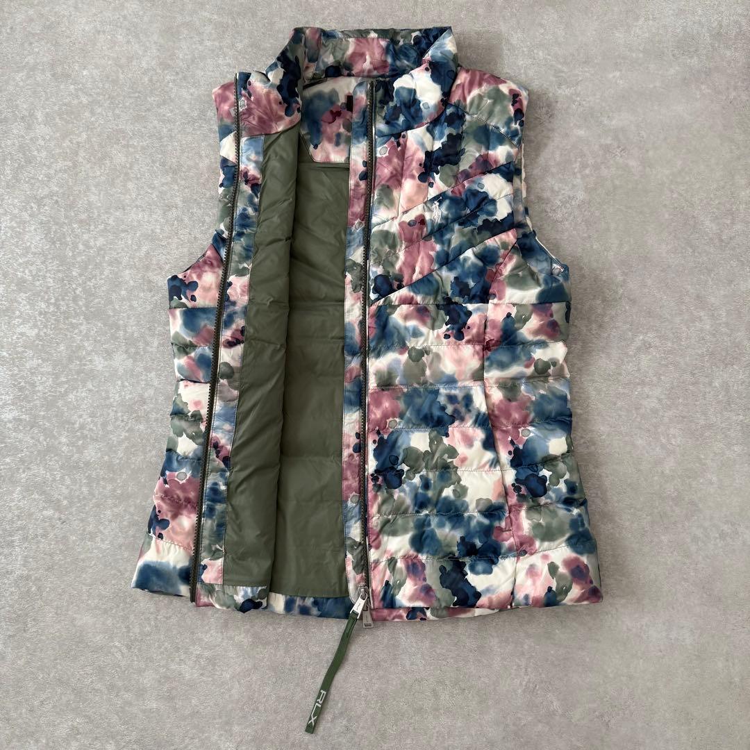 美品 RLX RALPH LAUREN ポロ ゴルフ 中綿ベスト 総柄 水彩