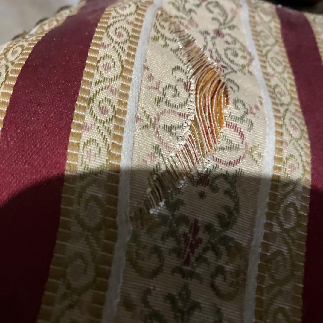 アンティーク 西洋 ダイニングチェア ストライプ レッド ヴィンテージ