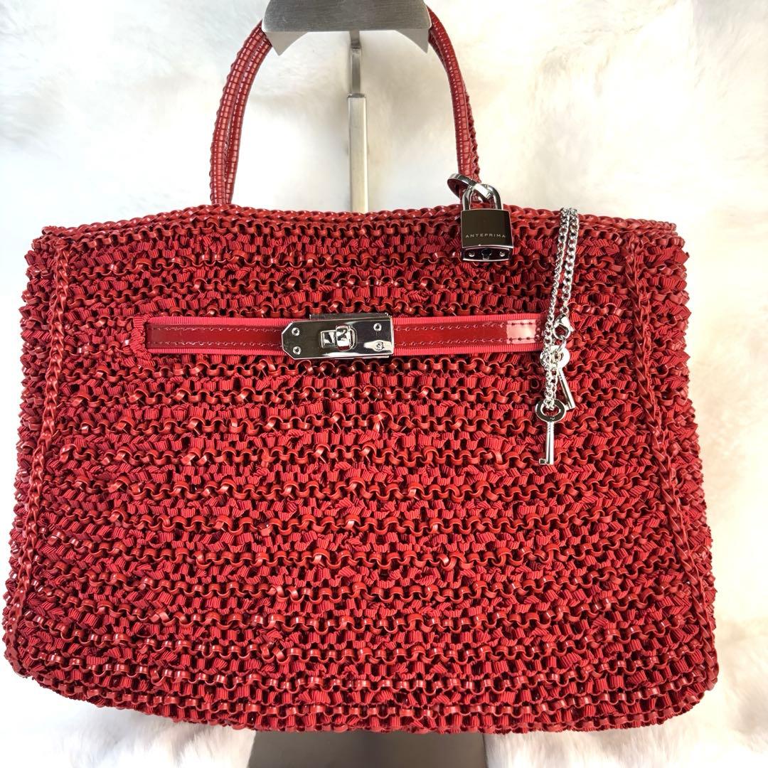 【希少】【美品】ANTEPRIMAアンテプリマケイトラージハンドバッグロック金具