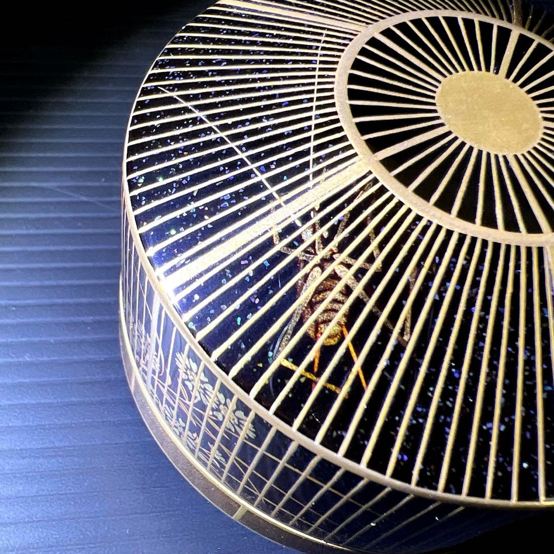 輪島塗名工　代田和哉　虫籠形香合　鈴虫蒔絵　共箱　東Y7-0725⭐︎2Fトトヒサ