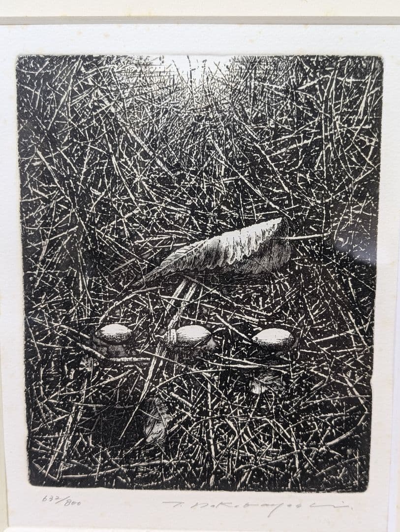 中林忠良 転位 '93 - 地 (種子) エッチング 632/800静物画 版画