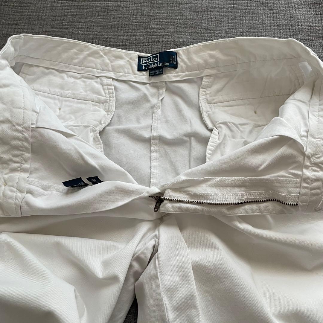 美品】 ポロラルフローレン 2タック チノパン アンドリューパンツ 白