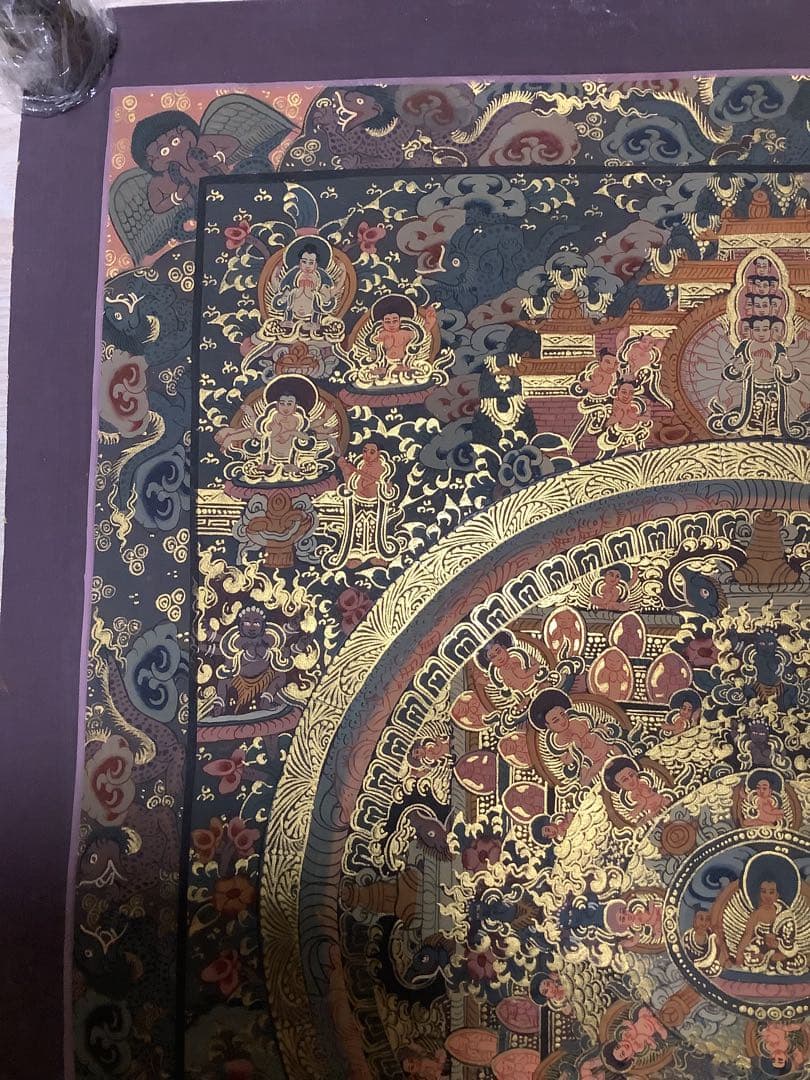 《 チベット密教　新品　1点物 》 手描き　曼荼羅　仏陀　釈迦　仏画　仏教　a6