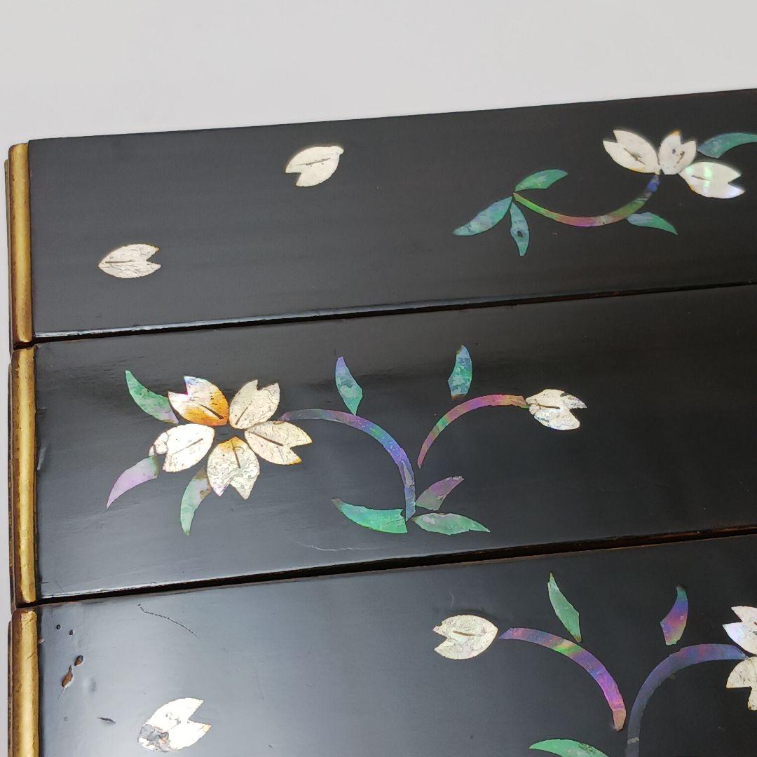 Y2447-6 長崎螺鈿 青貝蒔絵 三段重箱 共箱　う