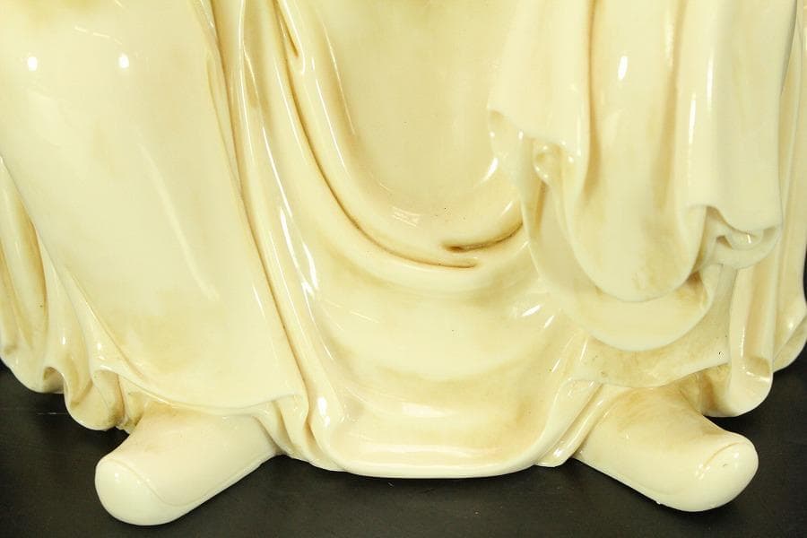 中国美術 白磁 徳化窯 人物 座像 高46cm(RC989)