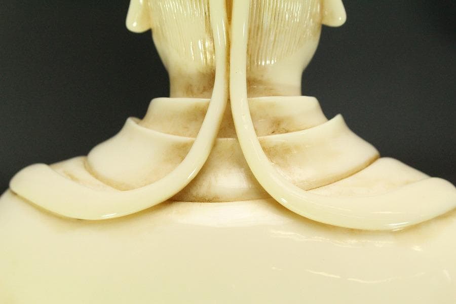 中国美術 白磁 徳化窯 人物 座像 高46cm(RC989)